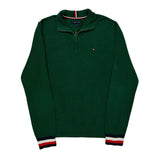 Tommy Hilfiger 1/4 Zip - Medium Green Cotton
