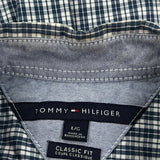 Tommy Hilfiger Checked Short Sleeve Shirt - Large Blue Cotton
