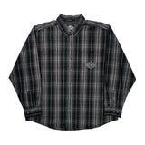 Harley Davidson Checked Shirt - 2XL Gray Cotton