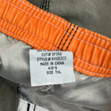 Age 7 Billabong Camo Sport Shorts - Small Orange Polyester