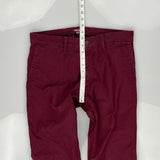 Carhartt Chinos - 32W UK 12 Burgundy Cotton Blend