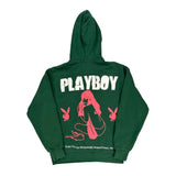 Playboy Graphic Hoodie - Small Green Cotton