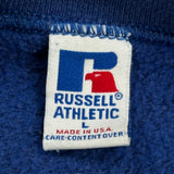 90'S Blank Made In USA Russell Athletic Sweatshirt - Large Blue Cotton