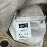 Levis Jeans - 34W 32L Beige Cotton