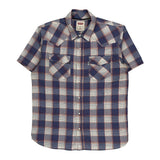 Levis Checked Short Sleeve Shirt - Medium Blue Cotton