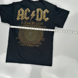 Rock Or Bust 2015 Ac/Dc Band T-Shirt - Medium Black Cotton