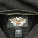An American Legend Harley Davidson Spellout Long Sleeve T-Shirt - Small Beige Cotton