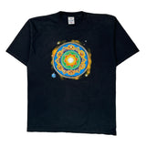 Single Stitch Cultural Mandala Design Alore Graphic T-Shirt - XL Black Cotton