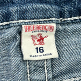 Age 16 True Religion Denim Shorts - Largew 9L Dark Wash Denim