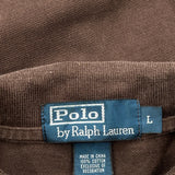 Polo By Ralph Lauren Long Sleeve Polo Shirt - Large Brown Cotton