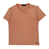 Polo By Ralph Lauren Striped T-Shirt - Small Orange Cotton