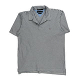 Stretch Tommy Hilfiger Striped Polo Shirt - XL Black & White Cotton
