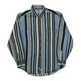 Levis Striped Denim Shirt - Medium Blue Cotton