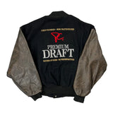 Premium Draft Unbranded Graphic Varsity Jacket - XL Black Leather