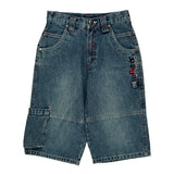 Age 8 Attitude Graphic Denim Shorts - Small Blue Cotton