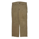 Carhartt Double Knee Carpenter Trousers - 33W 29L Khaki Cotton