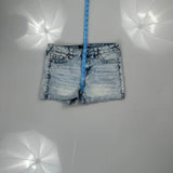 True Religion Mini Denim Shorts - 29W UK 10 Light Wash Denim