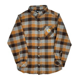 Age 10-12 Carhartt Checked Flannel Shirt - Medium Brown Cotton