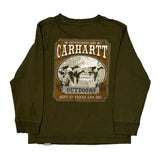 Age 5 Carhartt Graphic Long Sleeve T-Shirt - XS Green Cotton
