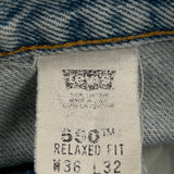 550 Levis Jeans - 36W 32L Light Wash Cotton