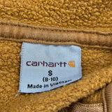 Age 8-10 Carhartt Spellout Hoodie - Small Brown Cotton