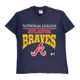 Single Stitch Atlanta Braves Hanes Mlb T-Shirt - Large Navy Cotton