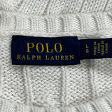 Polo By Ralph Lauren Cable Knit Sweater - Large White Cotton
