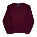 Polo By Ralph Lauren Sweatshirt - Large Burgundy Cotton Blend