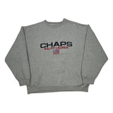 American Flag Chaps Ralph Lauren Spellout Sweatshirt - XL Gray Cotton Blend