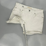 Levis Denim Shorts - 32W UK 12 White Cotton