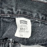 Levis Denim Shorts - 32W 10L Black Cotton