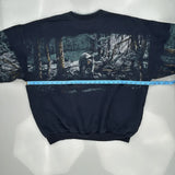 Grizzly Bear Black Canyon Aop Graphic Sweatshirt - Large Black Cotton
