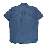 Tommy Hilfiger Striped Short Sleeve Shirt - Large Blue Cotton