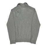 Tommy Hilfiger Striped 1/4 Zip - Medium Gray Cotton