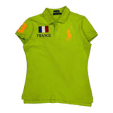 France Ralph Lauren Graphic Polo Shirt - Medium Green Cotton