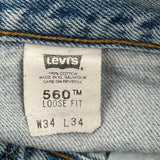 Levis Jeans - 32W 34L Light Wash Cotton
