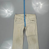 True Religion Boot Cut Jeans - 32W UK 10 Cream Cotton