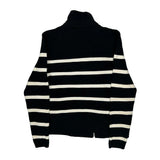 Ralph Lauren Striped Asymmetric Sweater - Medium Black & White Cotton