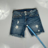True Religion Denim Shorts - 24W UK 2 Blue Denim