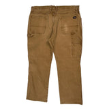 Dickies Double Knee Carpenter Trousers - 36W 29L Brown Cotton