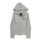 Harley Davidson Graphic Hoodie - XS White Cotton