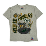 Green Bay Packers Nutmeg Graphic T-Shirt - Large Gray Cotton