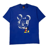 Mickey Mouse Mickey Unlimited Cartoon T-Shirt - XL Blue Cotton