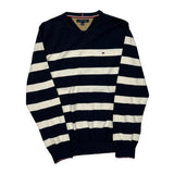 Tommy Hilfiger Striped Jumper - XL Navy Cotton