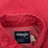 Wrangler Denim Shirt - Large Red Cotton