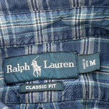 Ralph Lauren Checked Short Sleeve Shirt - Medium Blue Cotton