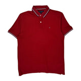 Tommy Hilfiger Polo Shirt - Large Red Cotton
