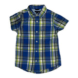 Age 4 Tommy Hilfiger Checked Short Sleeve Shirt - XS Blue Cotton