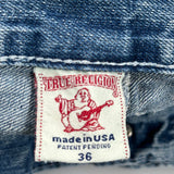 True Religion Contrast Stitch Jeans - 36W UK 16 Blue Denim