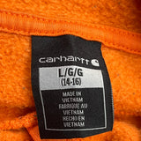Age 14-16 Carhartt Hoodie - Large Orange Cotton